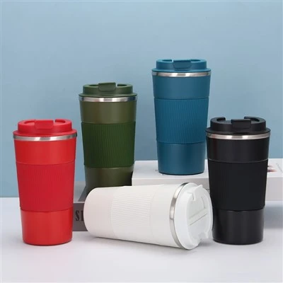 Tassa de cafè d'acer inoxidable amb caixa de cuir de 380 ml i 500 ml